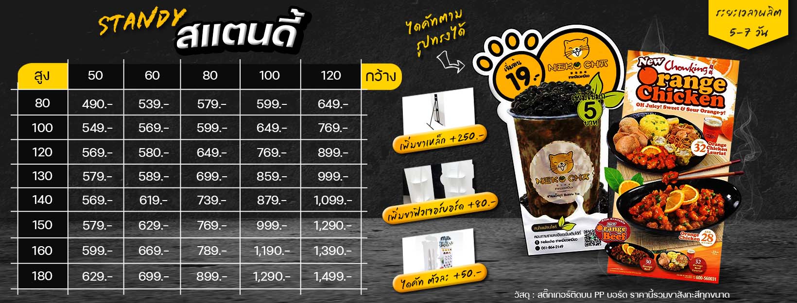 ป้ายสแตนดี้ Standy Standee ป้ายฟิวเจอร์บอร์ดพร้อมขาตั้ง