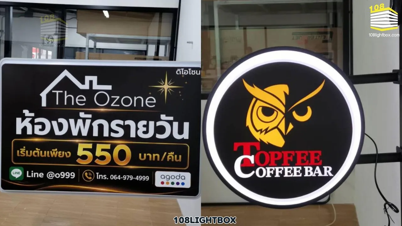 ป้ายกล่องไฟ (Lightbox) จาก 108 Lightbox ตัวเลือกคุ้มค่าที่สุด